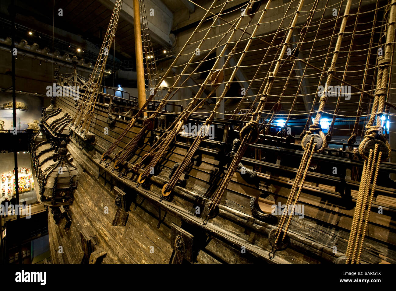 The 17th century Swedish warship, Vasa, in the Vasa Museum, Stockholm, Sweden Stock Photo