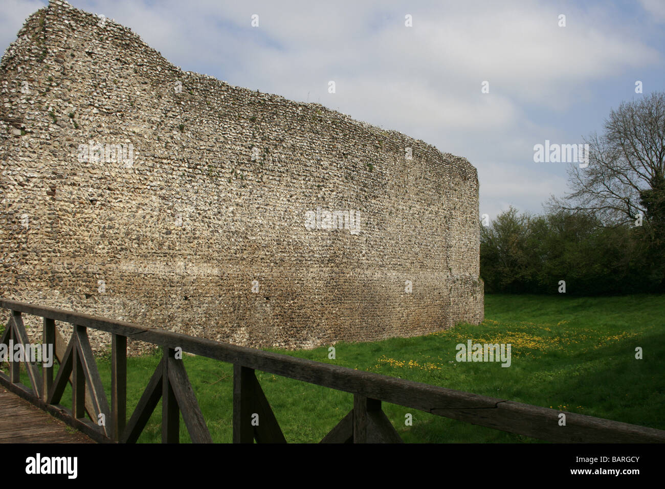 The curtain wall of Eynsford castle in kent was heightened in the late