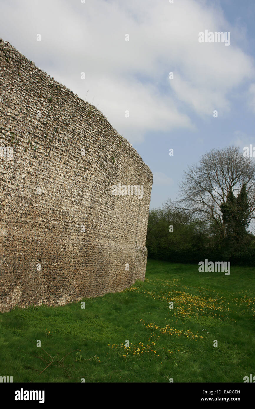 The curtain wall of Eynsford castle in kent was heightened in the late