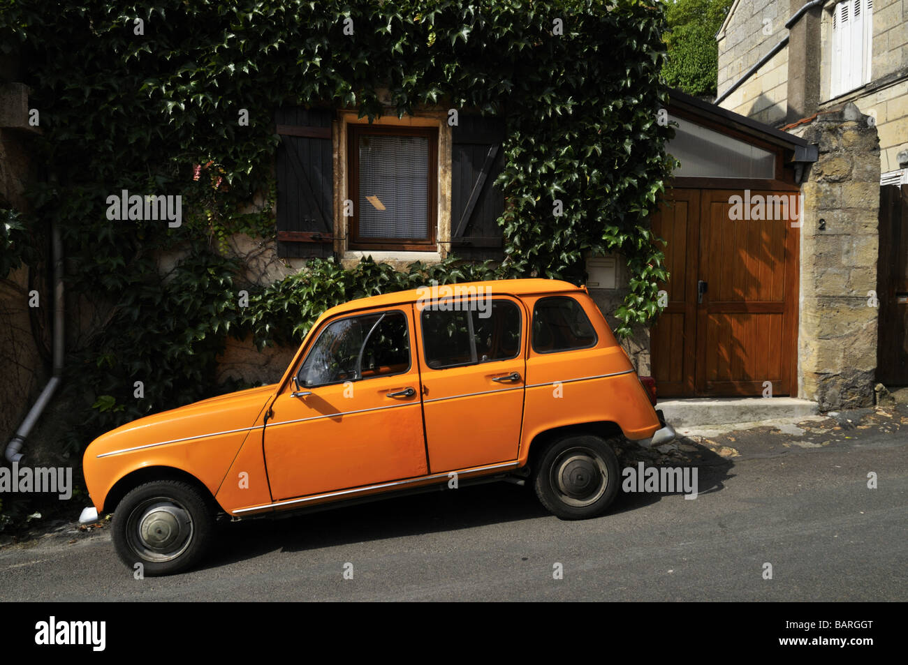 Old Renault car, Chinon, France. Stock Photo