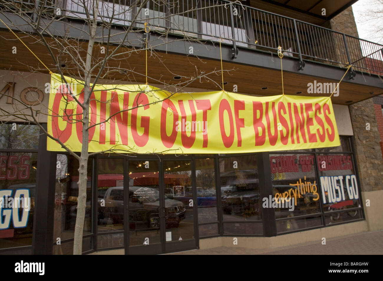 A going out of business sign on a store closing a store Stock Photo Alamy