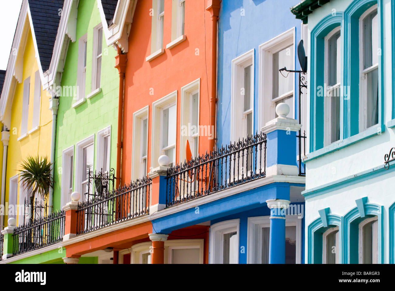 Colourful houses Whitehead, County Antrim, Northern Ireland Stock Photo Alamy