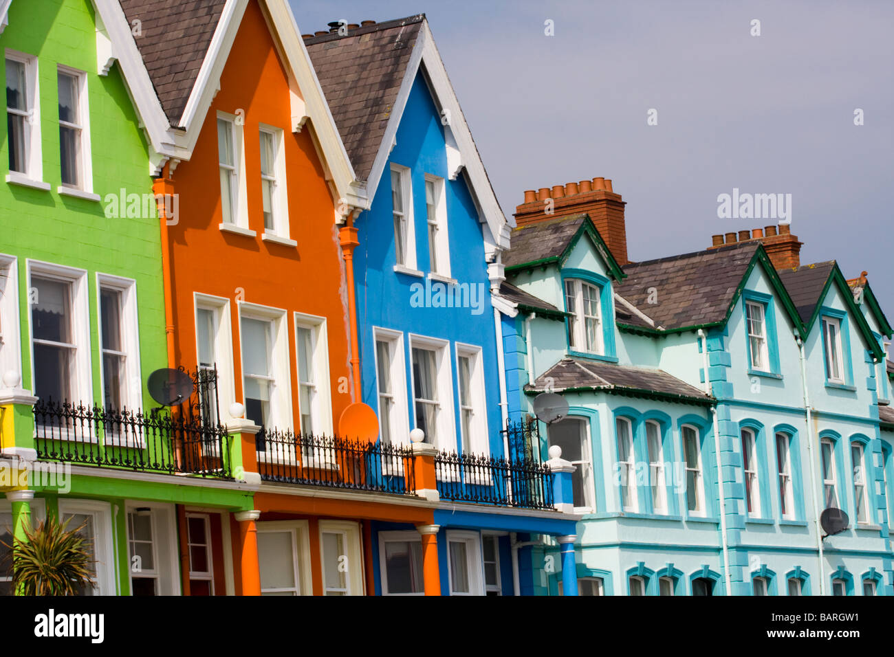 Colourful houses Whitehead, County Antrim, Northern Ireland Stock Photo Alamy