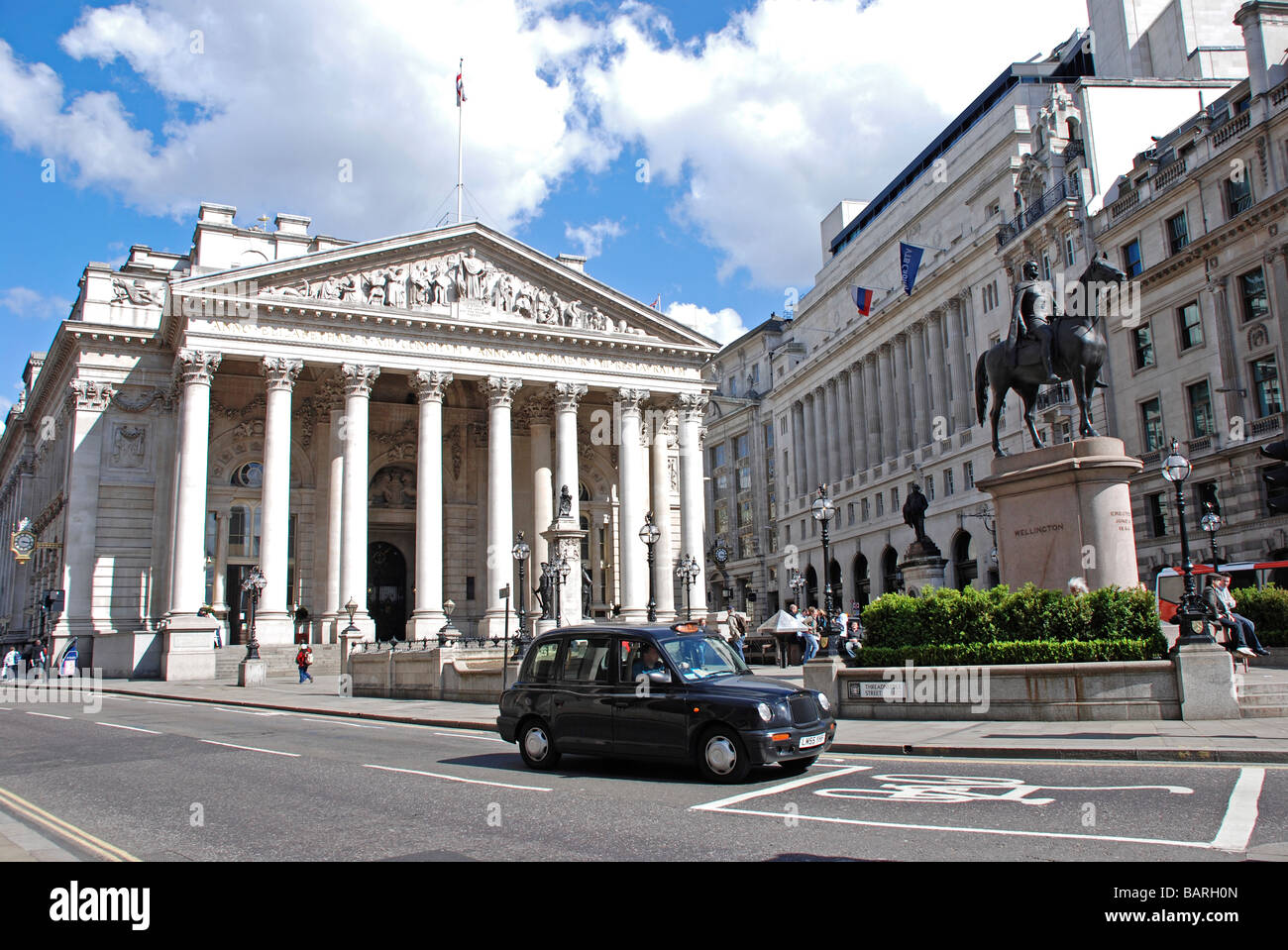 Threadneedle Street city of London Bank England Royal Exchange building Stock Photo