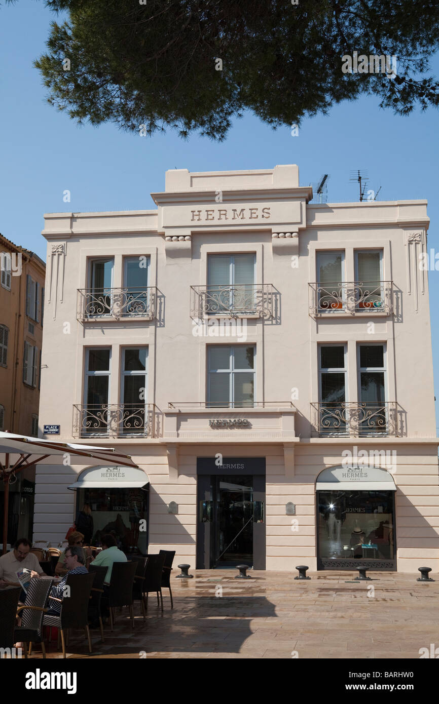 Hermes boutique and Musee de l'Annonciade Saint Tropez Provence Cote-d'Azur  France Stock Photo - Alamy