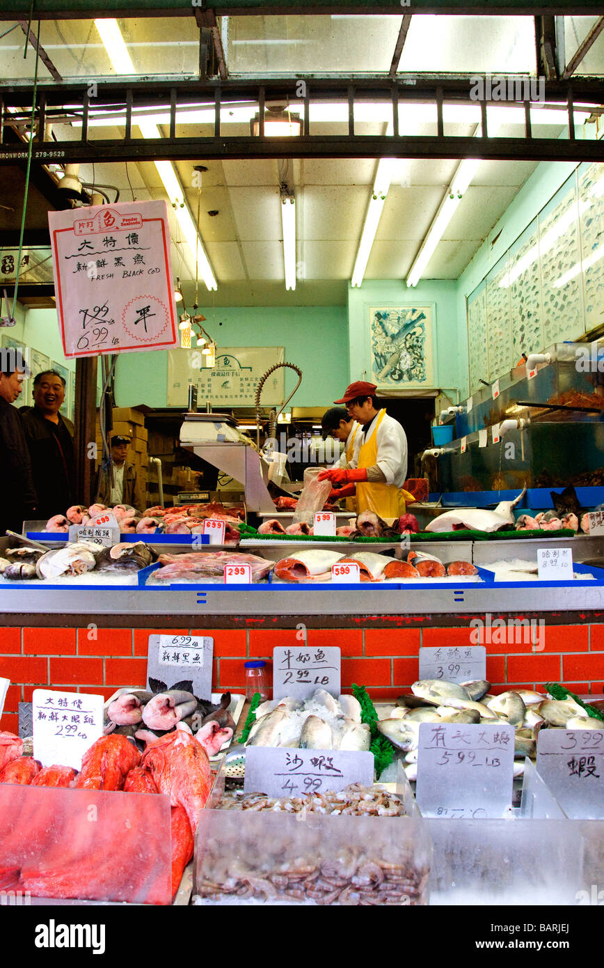 Fish Store Chinatown Vancouver Stock Photo Alamy