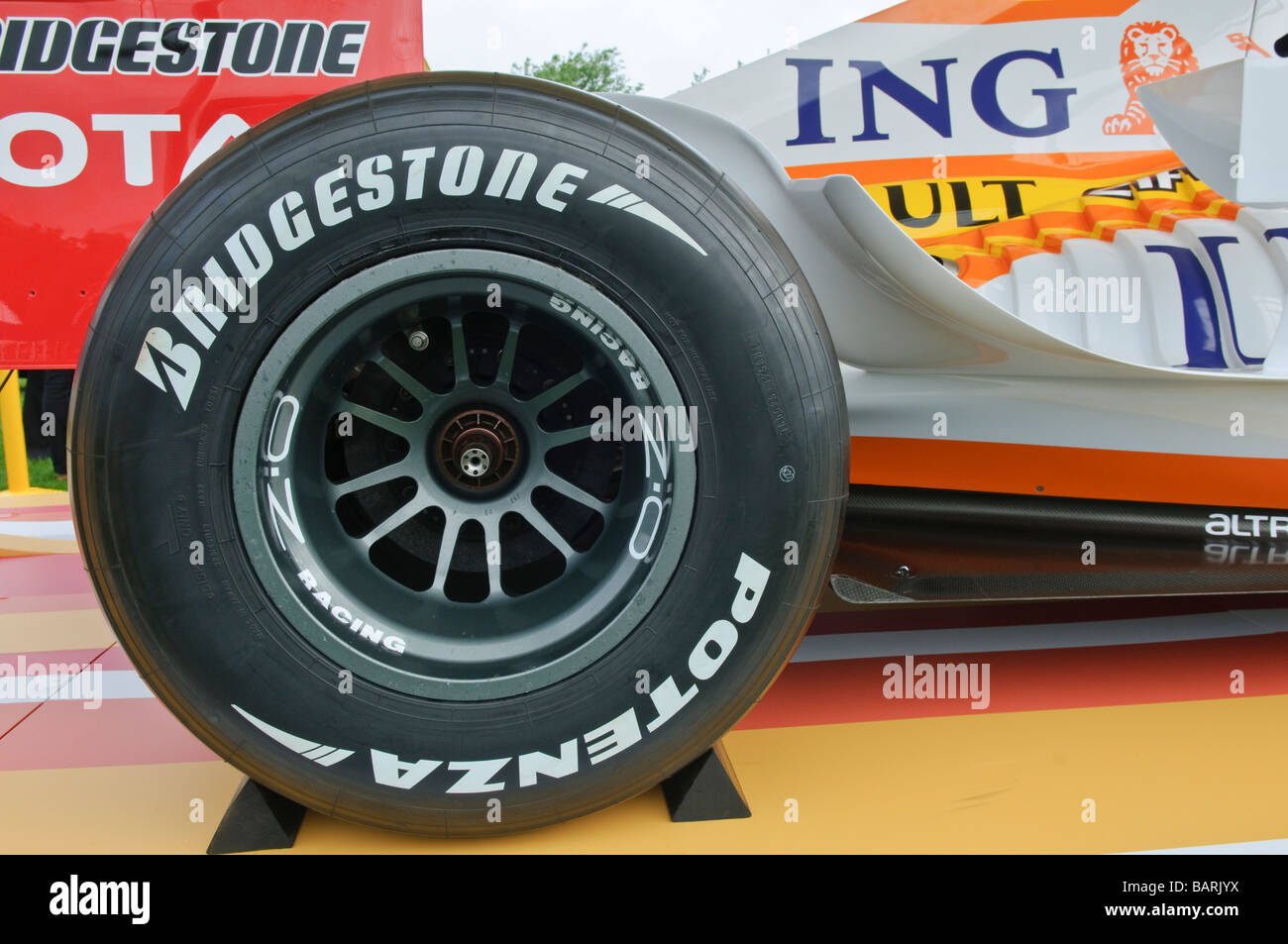 Bridgestone display tyre on a R29 Renault chassis Stock Photo