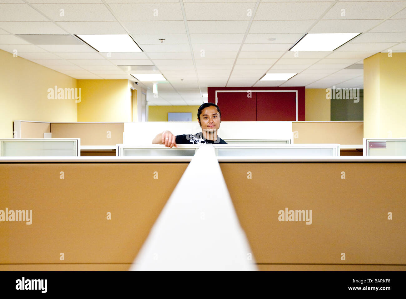 asian man standing in office cubicle Stock Photo - Alamy