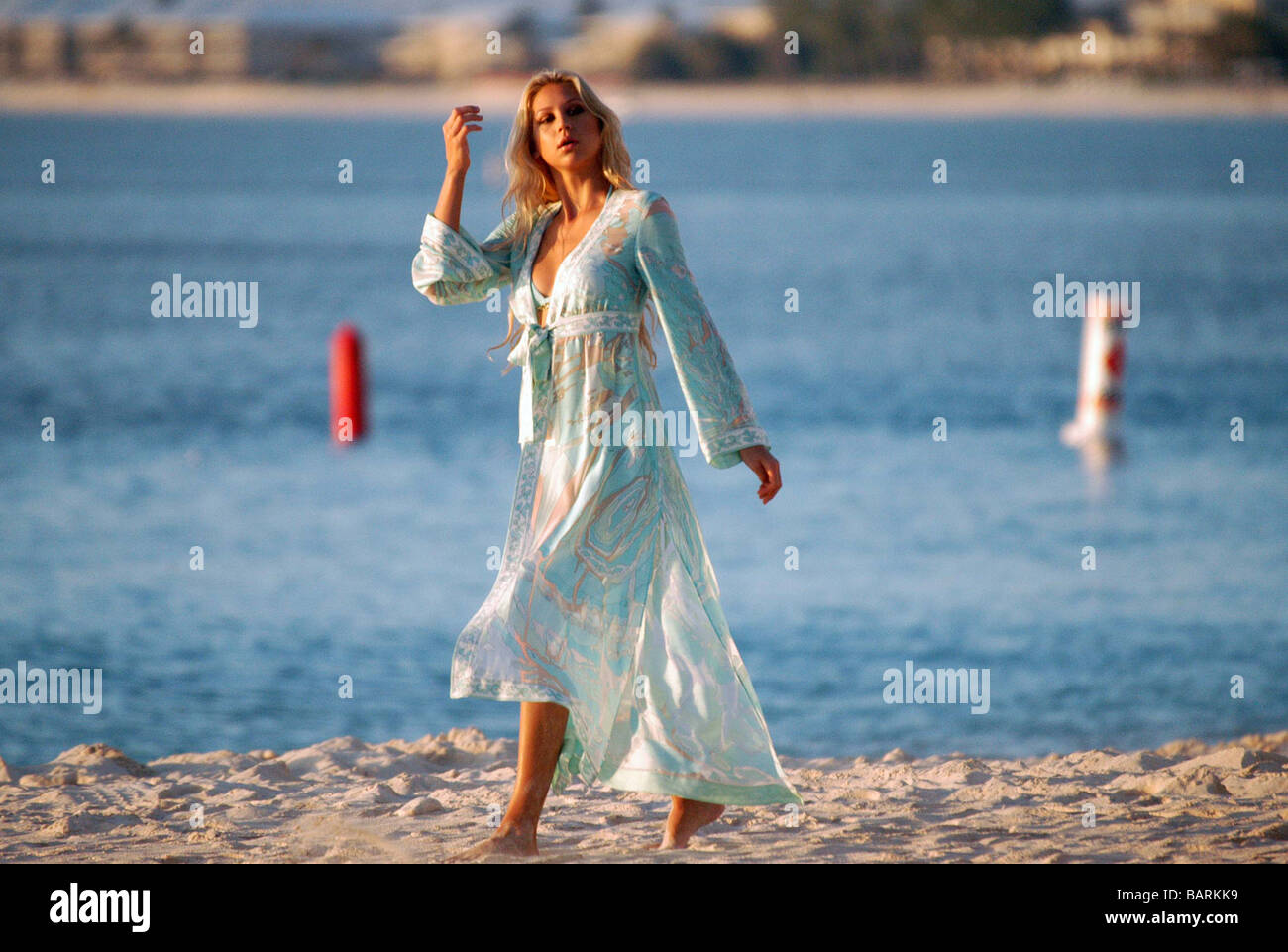 A photo shoot of Anna Kournikova in the Cayman Islands Stock Photo