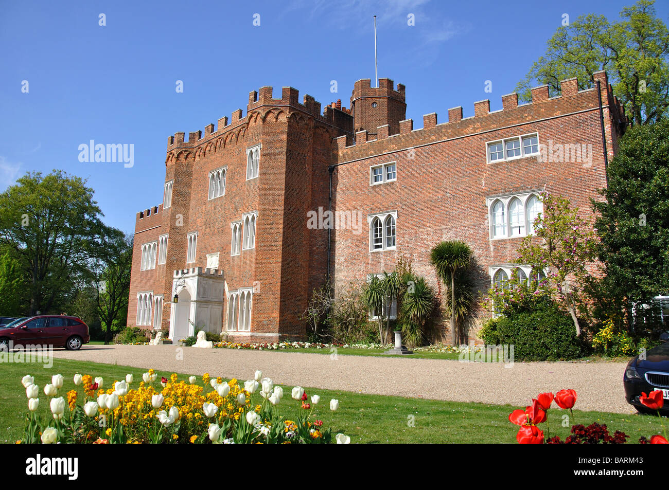 Hertford Castle Gatehouse and grounds, Hertford, Hertfordshire, England, United Kingdom Stock Photo
