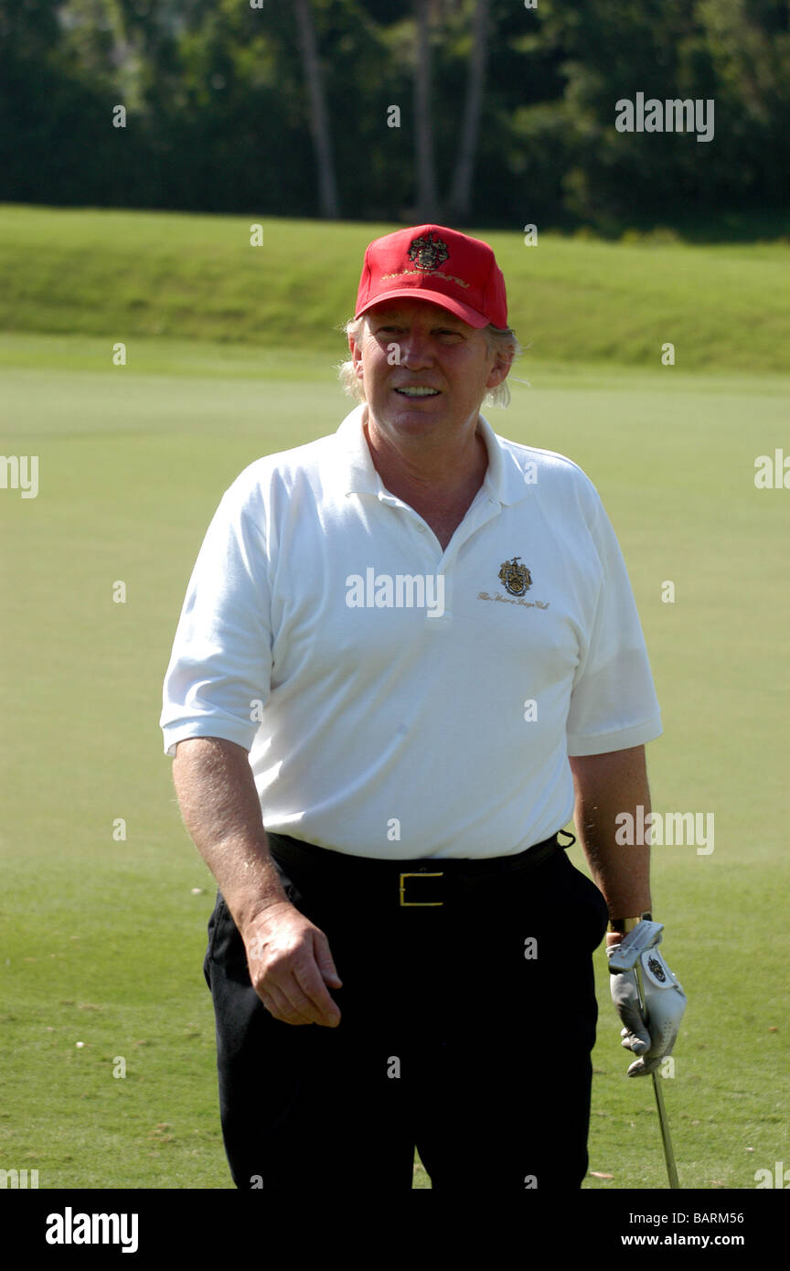 Donald Trump golfing in Florida Stock Photo