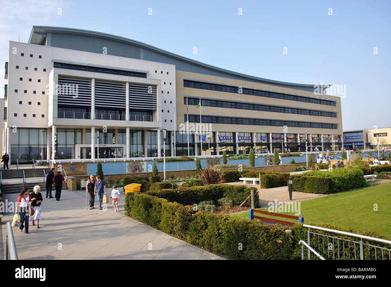 Civic Centre, The Water Gardens, College Square, Harlow, Essex, England, United Kingdom Stock Photo