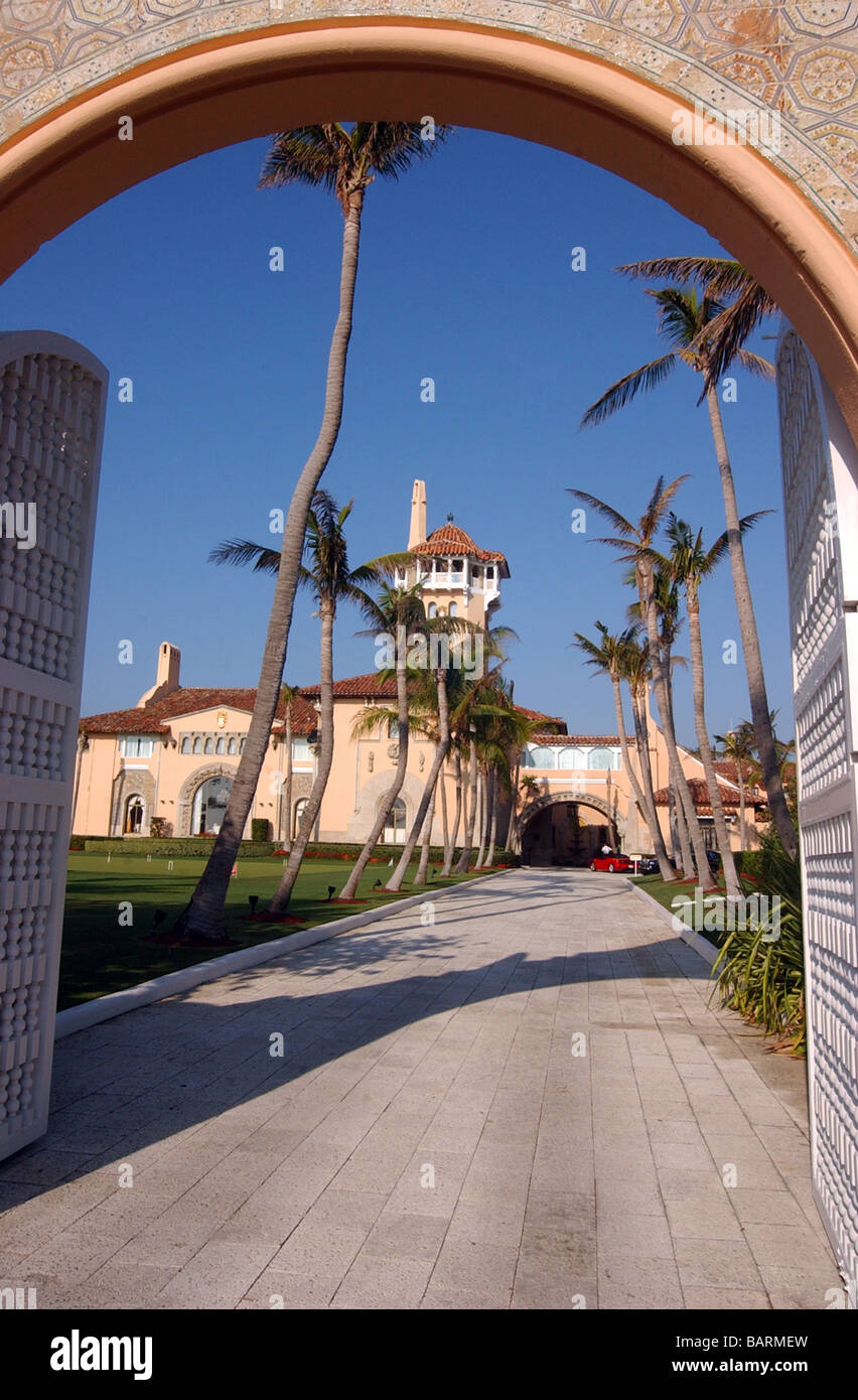 Views of Mar a lago estate owned by Donald Trump in Palm Beach Stock Photo
