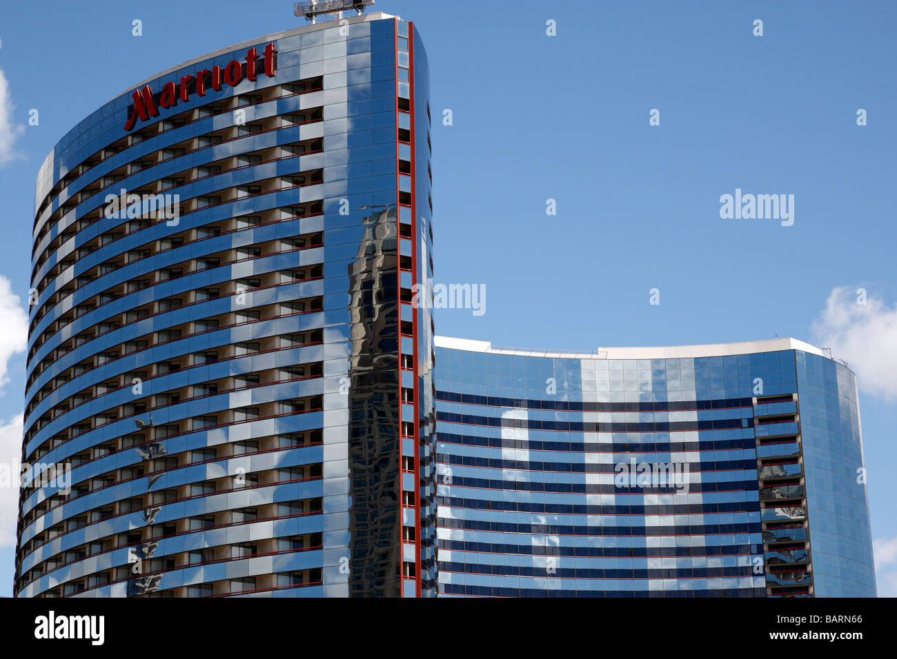 detail of the modern marriott hotel and marina from the embarcadero marina park san diego california usa Stock Photo