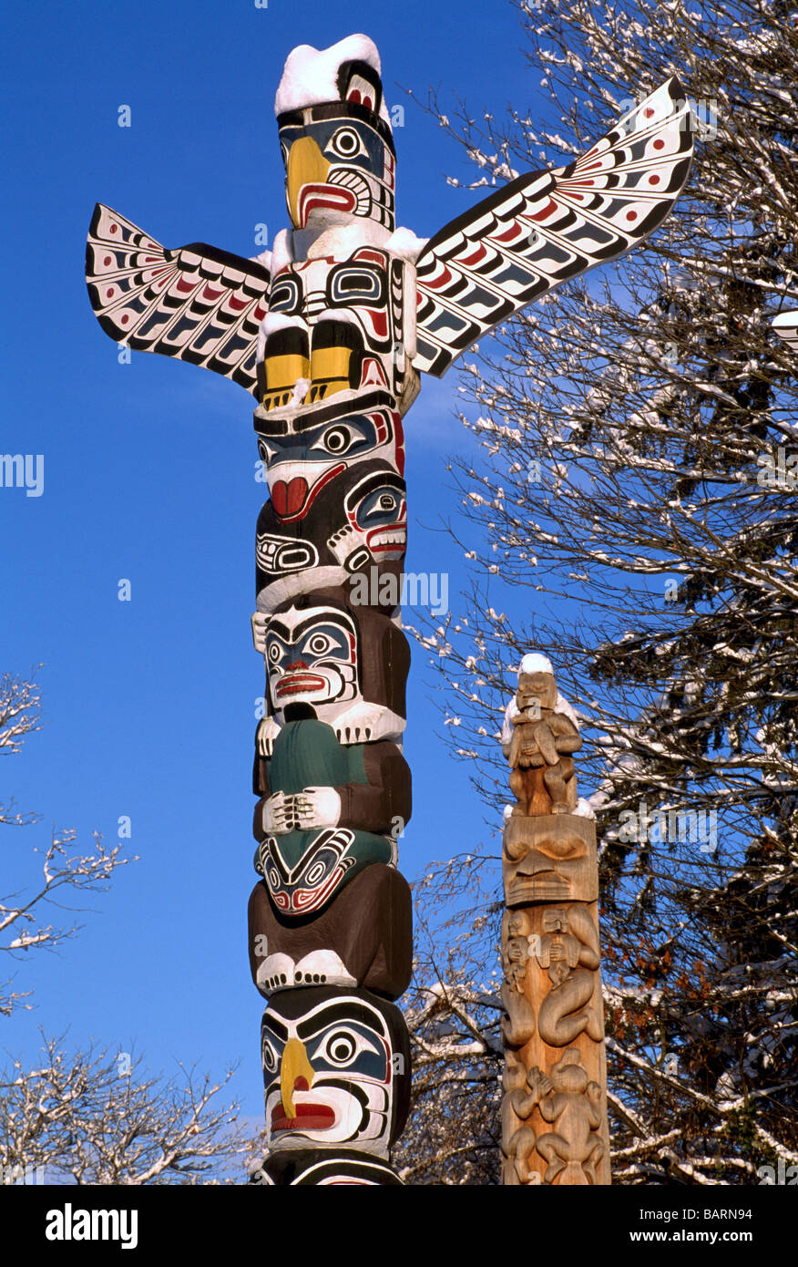 First nations stanley park thunderbird vancouver totem pole totem poles