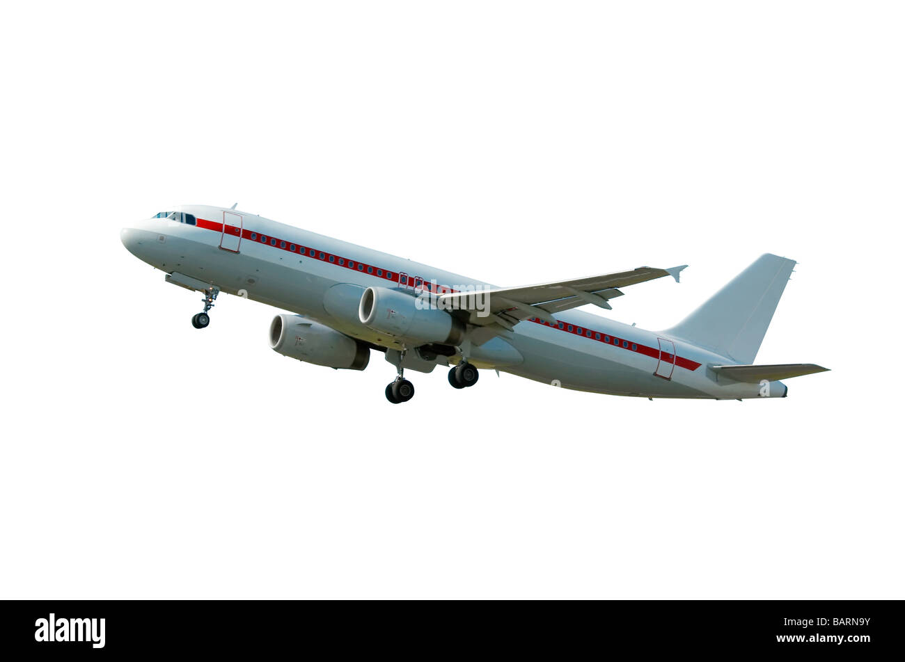 aircraft on takeoff isolated clipping path included Stock Photo