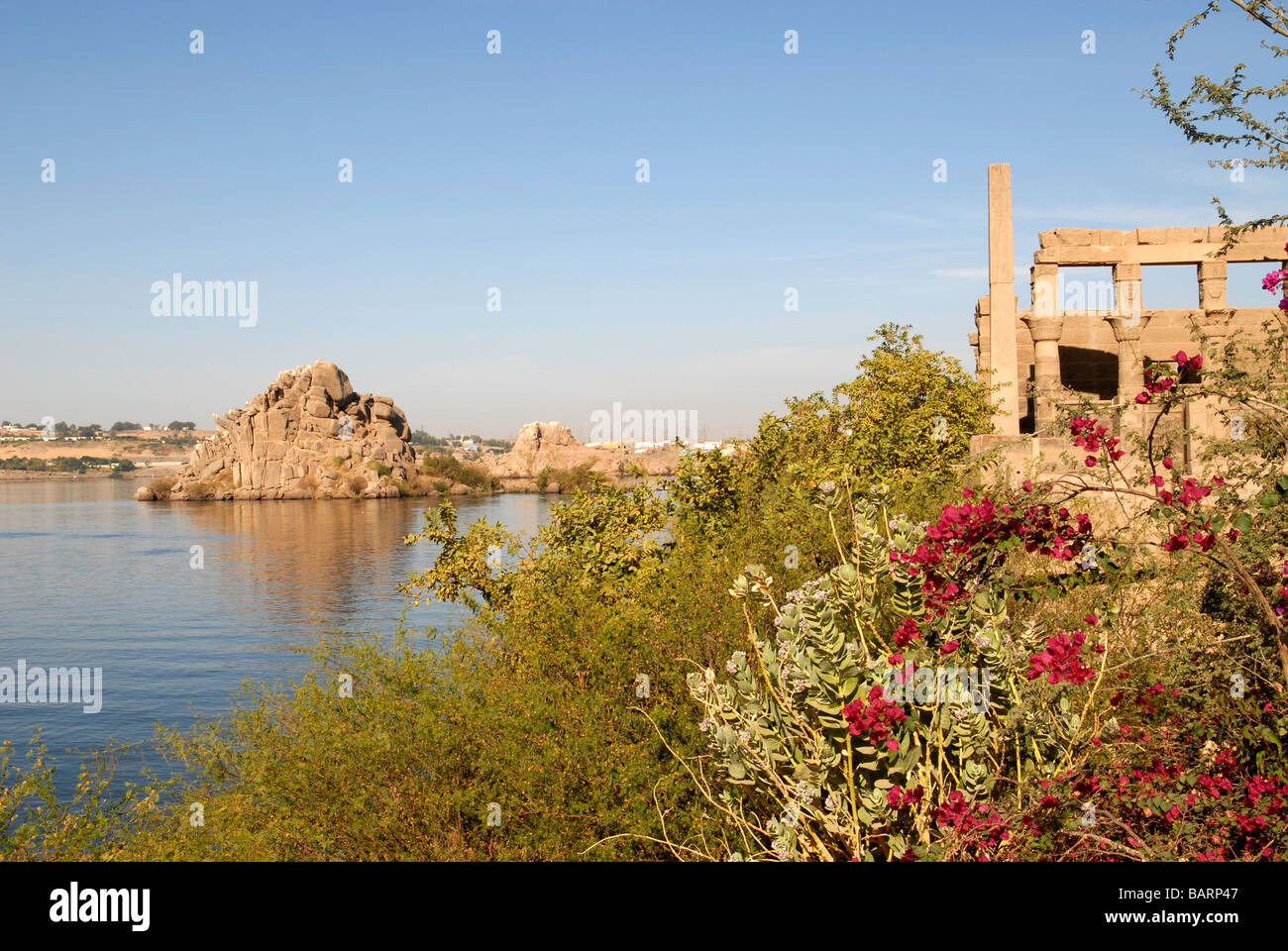 Temple of Isis at Philae, Agilika Island, Aswan, Egypt Stock Photo