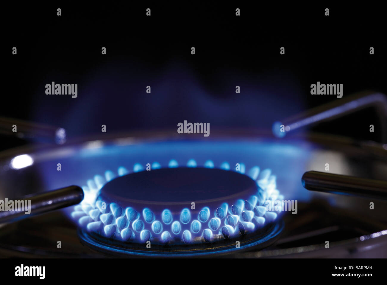 Flame of gas stove, closeup Stock Photo Alamy