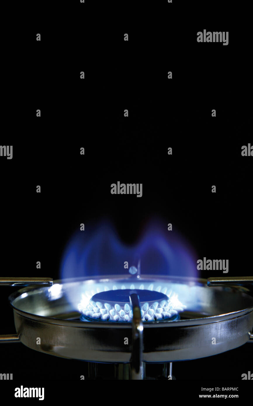 Flame of gas stove, close-up Stock Photo