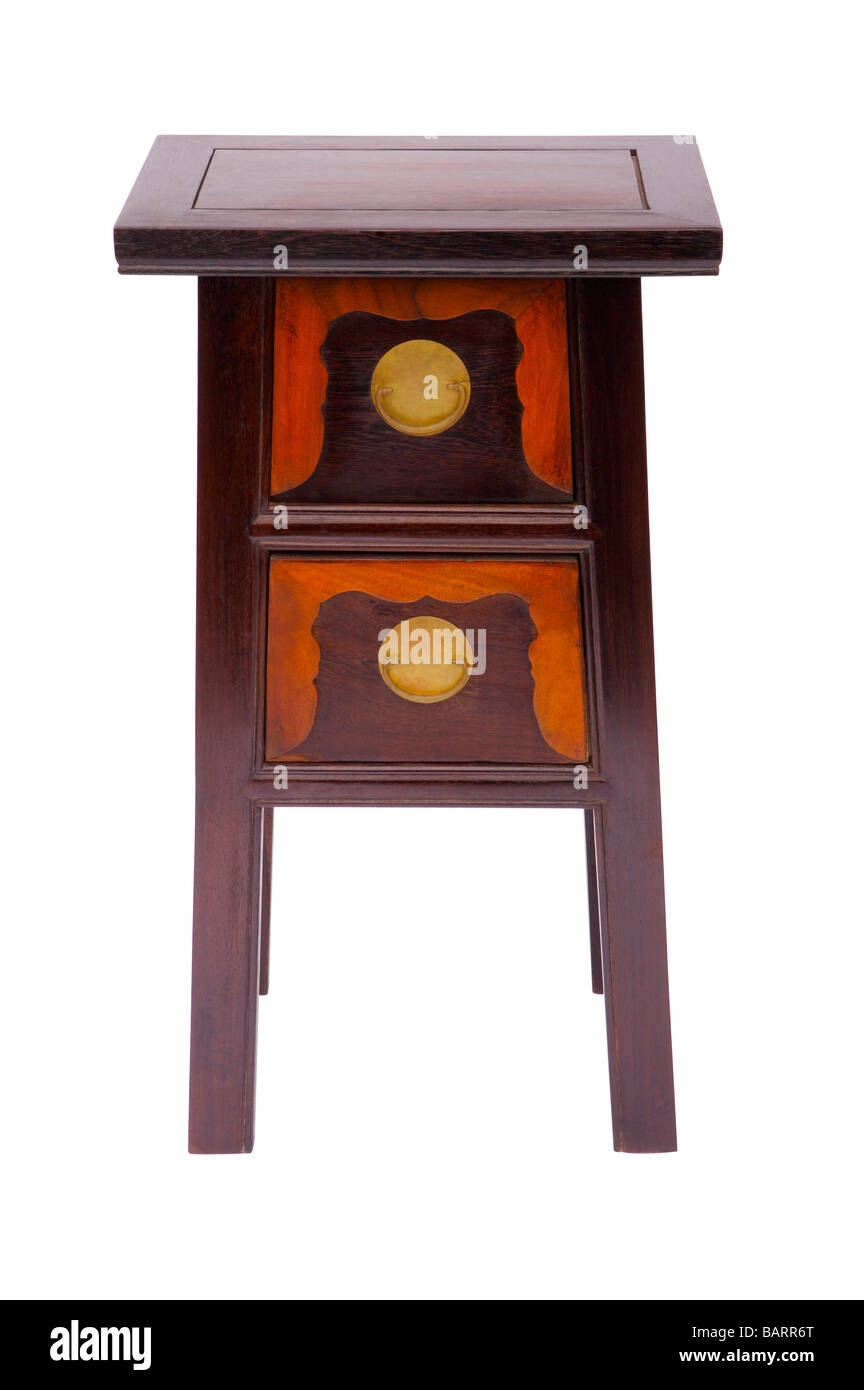 Wooden coffee table with drawers Stock Photo - Alamy