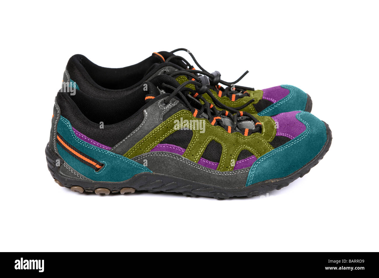 multi coloured running trainers