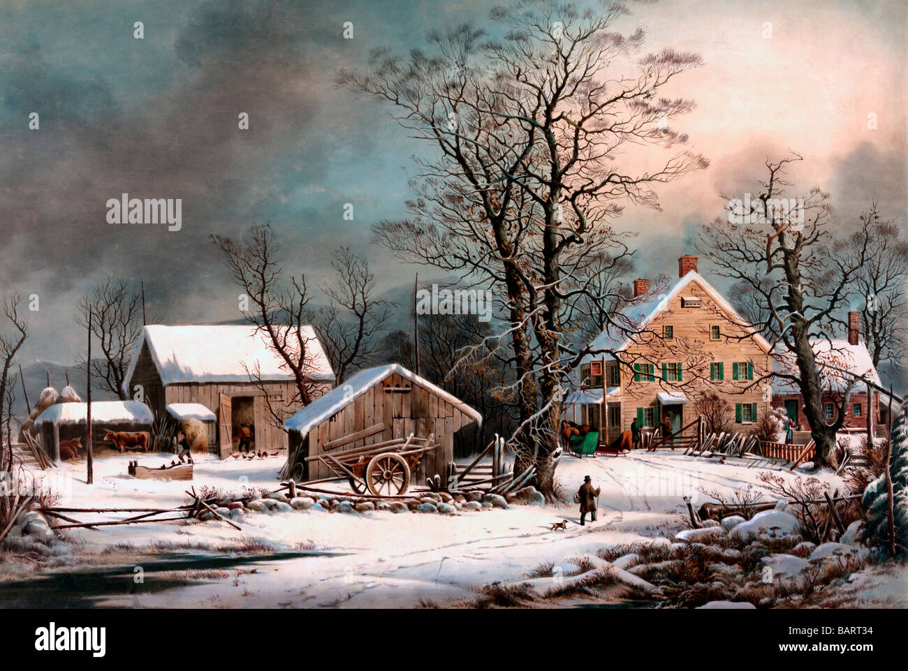 Winter in the country a cold morning Stock Photo Alamy