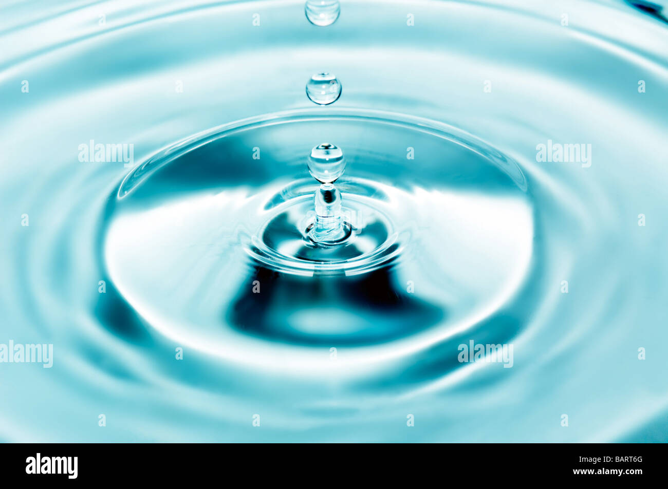 Fresh Water Drop Splash And Bubbles Stock Photo - Alamy