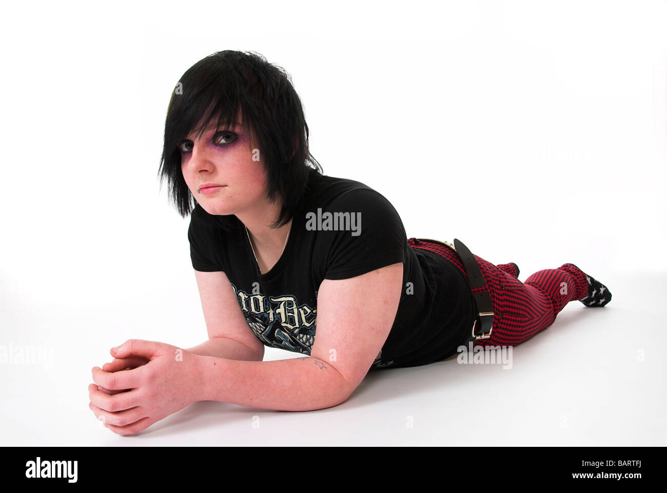 Emo Goth Teenage Girl Stock Photo - Alamy