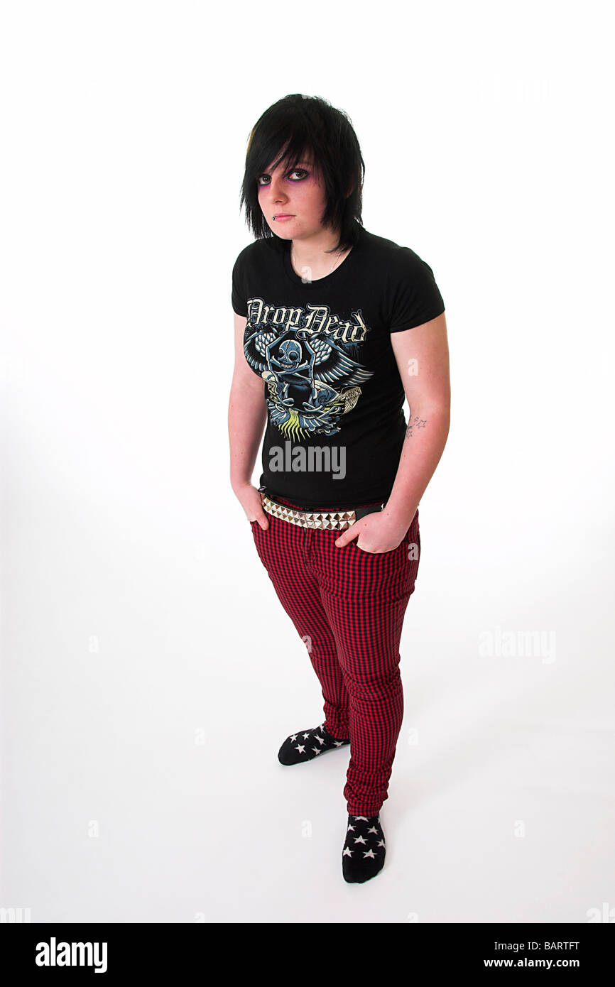 Emo Goth Teenage Girl Stock Photo