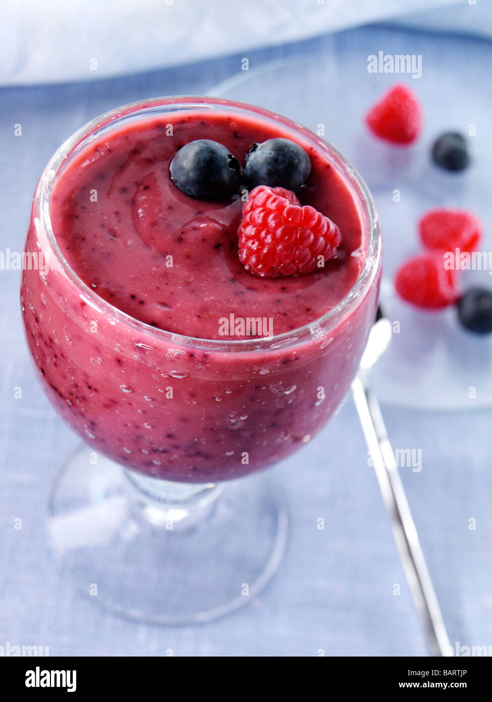 Blueberry and raspberry smoothie Stock Photo - Alamy