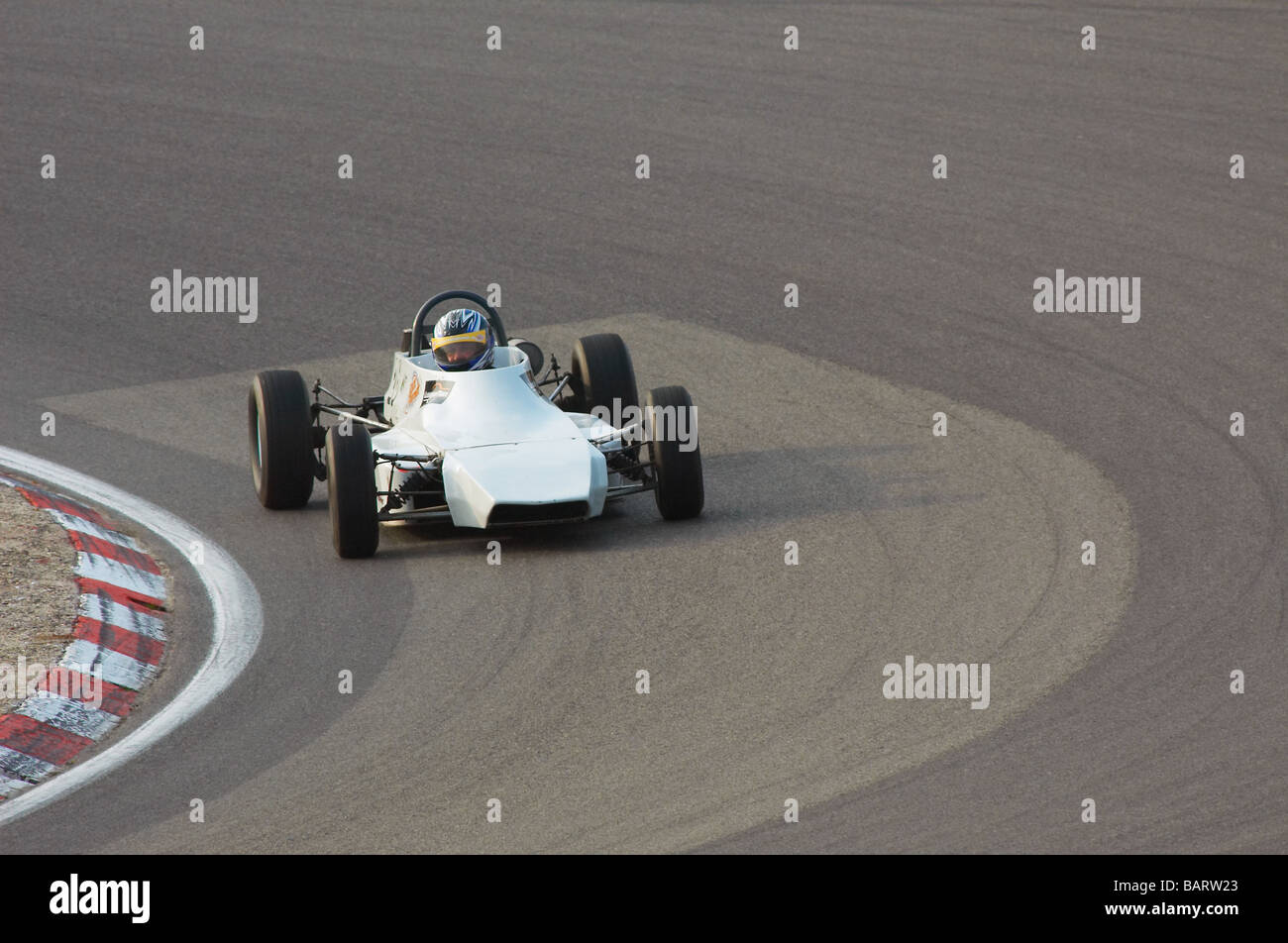 fast car driving on circuit Stock Photo