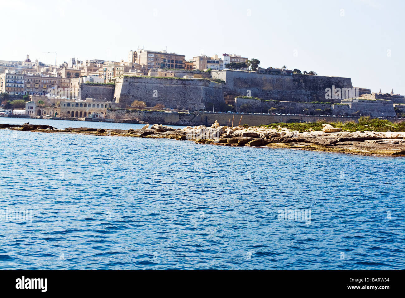 View of Valletta from Sliema ferry. Stock Photo