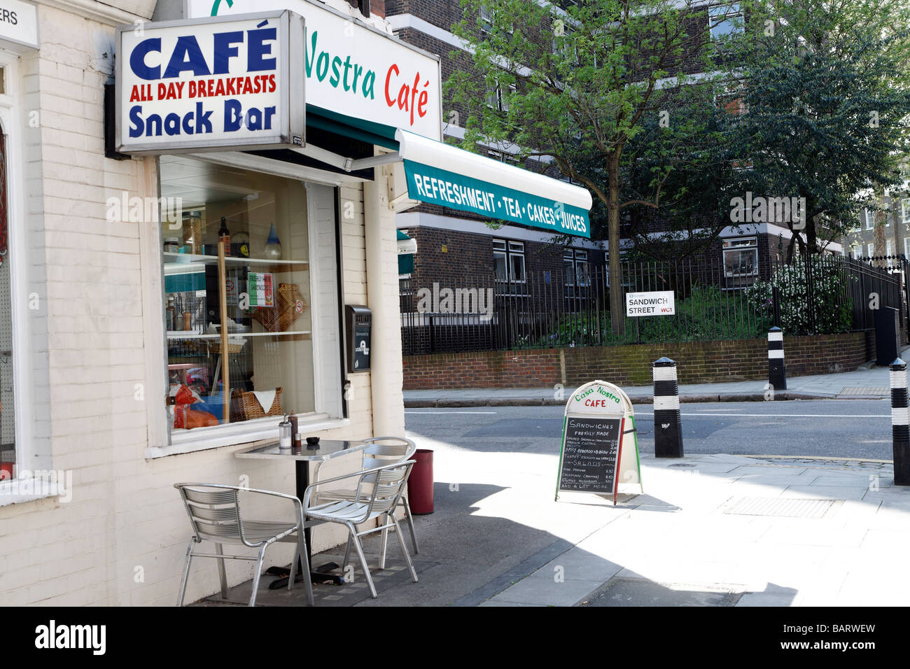 Sandwich cafe bar, Sandwich Street, Camden, London, England Stock Photo