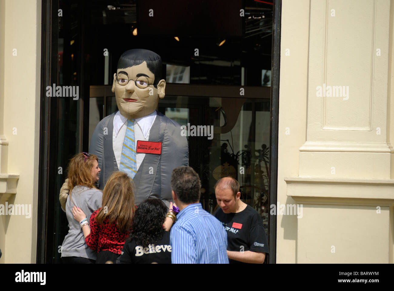 Giant dummy used to promote tourist attraction London England Stock