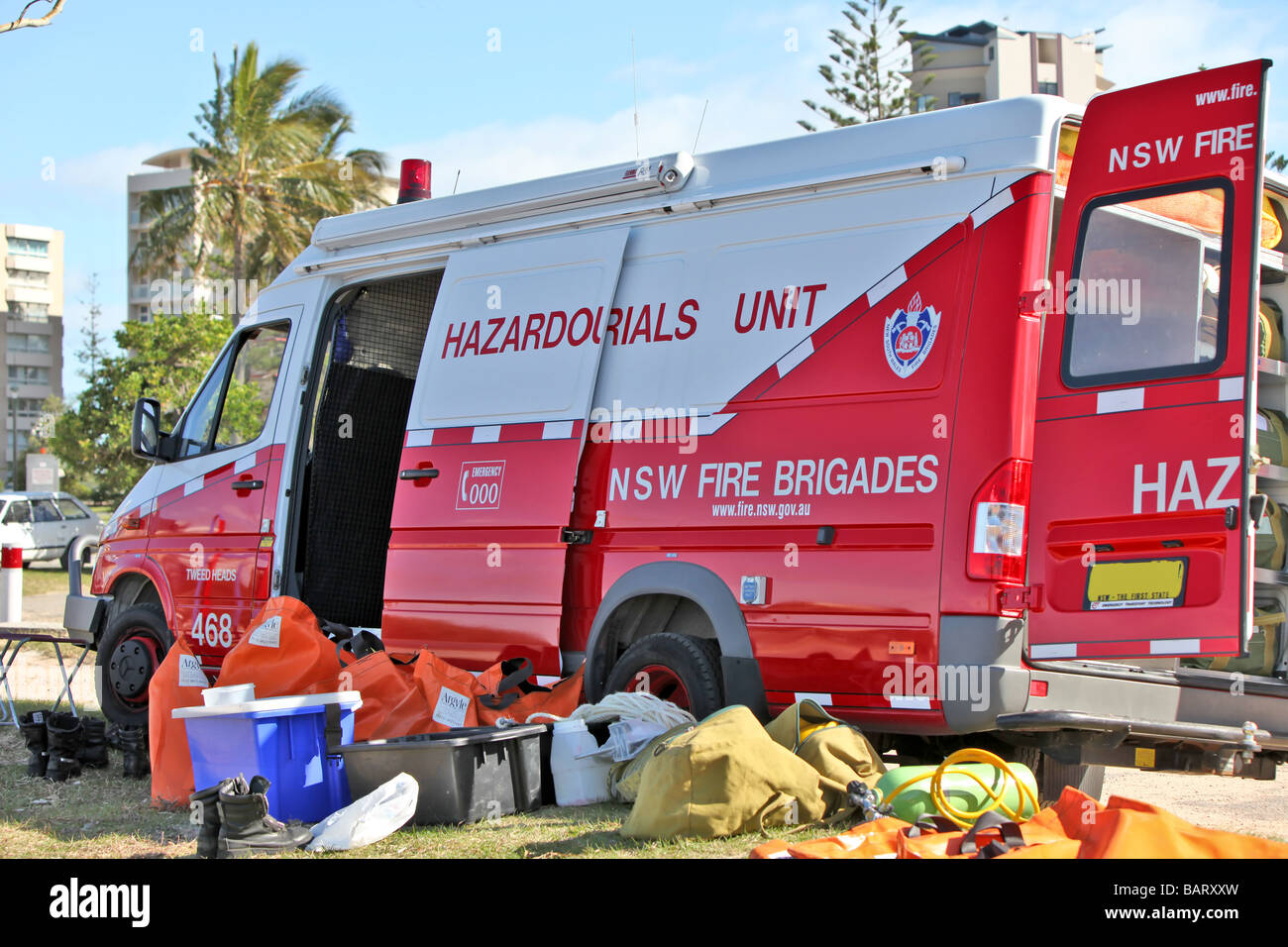 Watch Em Work Emergency vehicles at work Stock Photo - Alamy