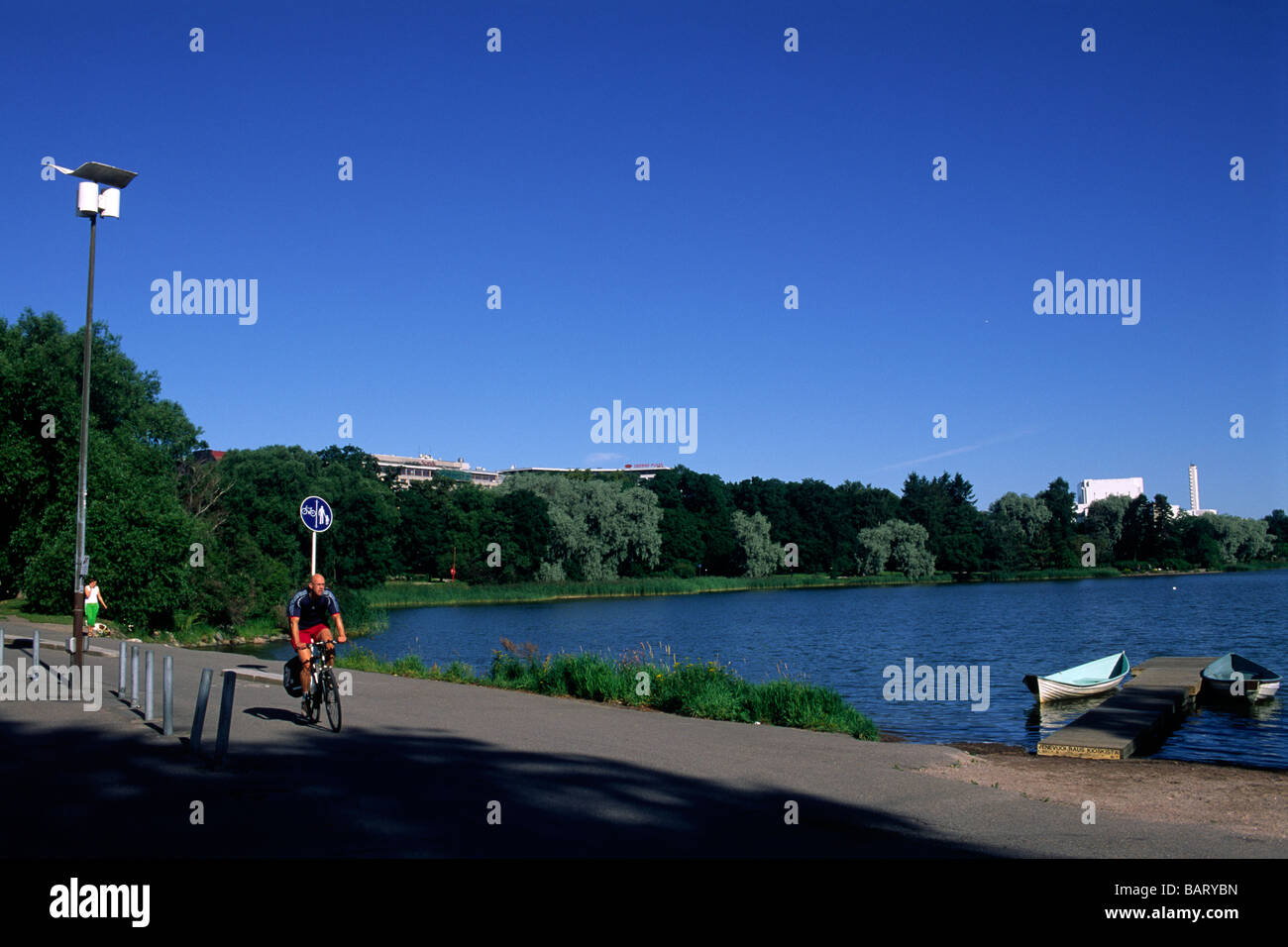 Finland, Helsinki, töölönlahti lake Stock Photo