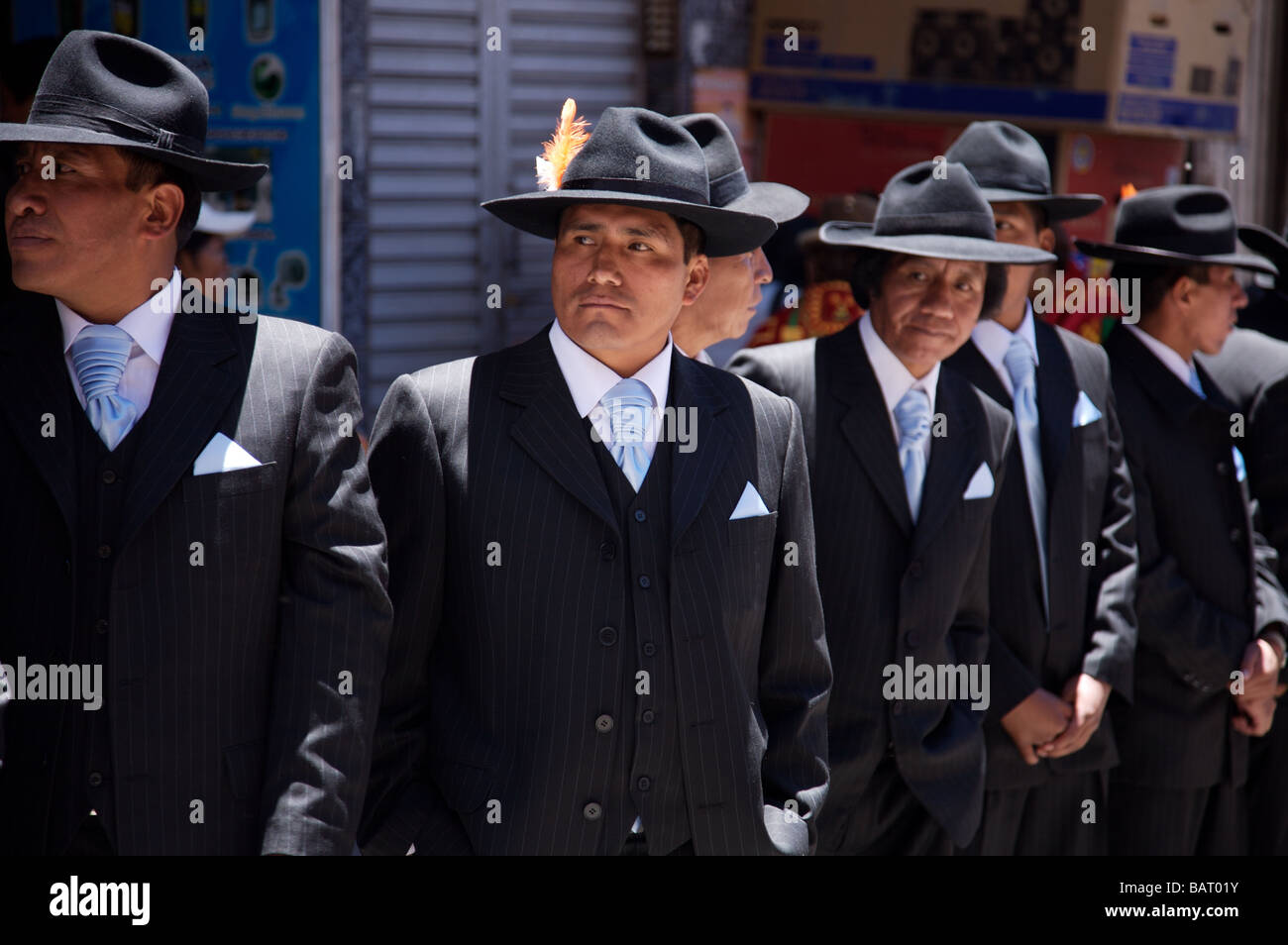Men in suits celebrating in La Paz Bolivia Stock Photo - Alamy