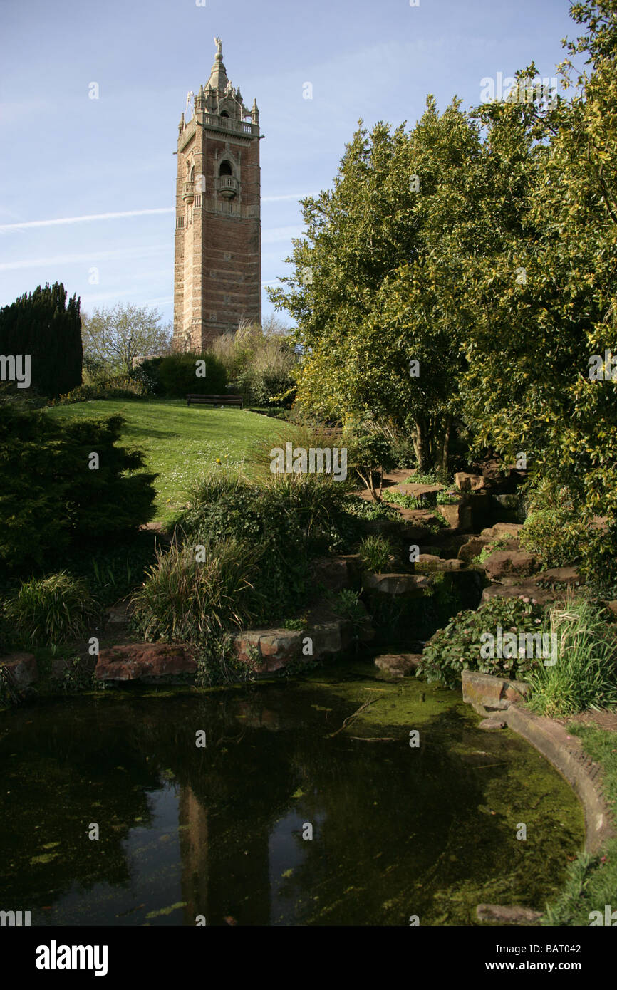 City of Bristol, England. The William Ven Gough designed, Grade II Listed, Cabot’s Tower at Brandon Hill Park. Stock Photo