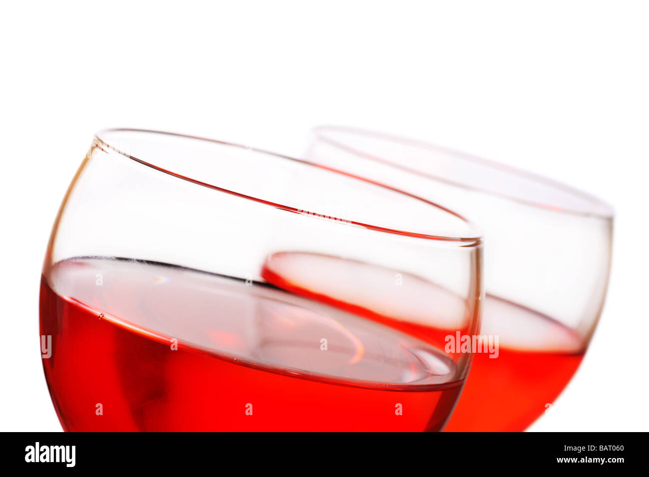 two glasses of wine ready to drink Stock Photo Alamy