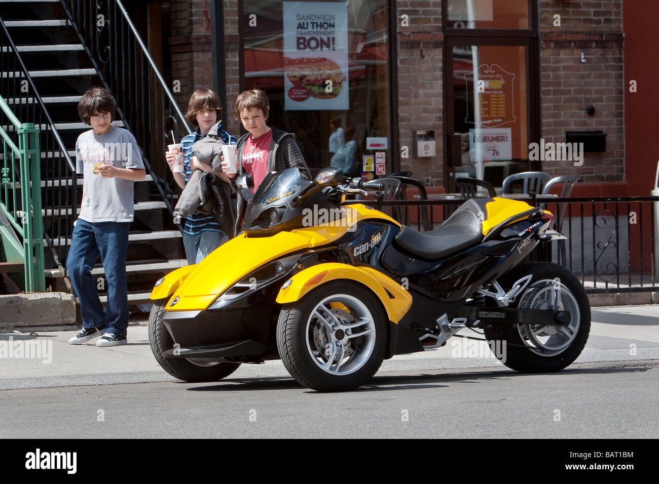 Can Am Spyder Roadster >> Brp Can Am Spyder Roadster Is Seen On Avenue Cartier In Can Am Spyder Roadster >> Brp Can Am Spyder Roadster Is Seen On Avenue Cartier In