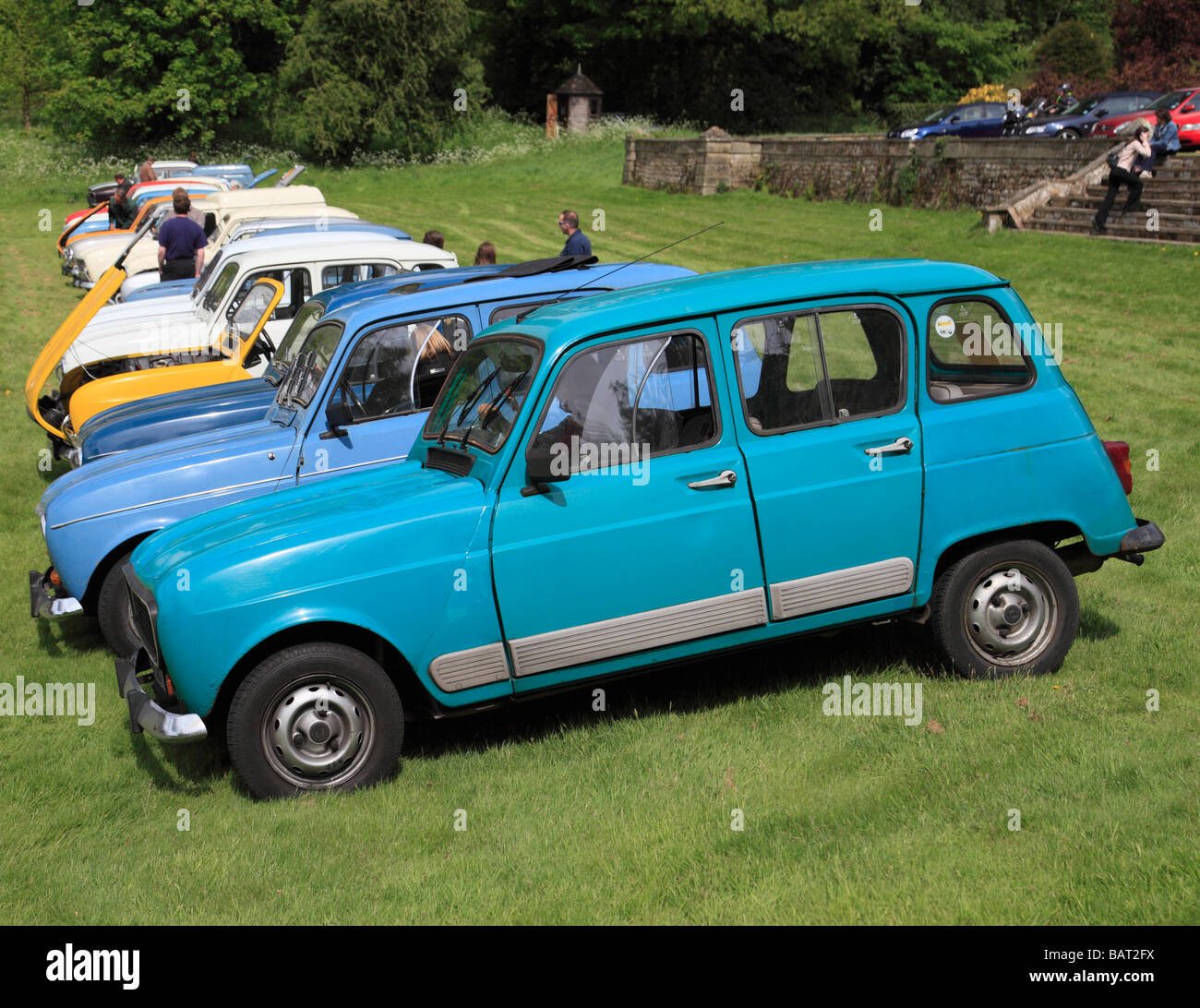 The Renault 4 owners club meeting at Squerryes Court, Westerham, Kent, England, UK. Stock Photo