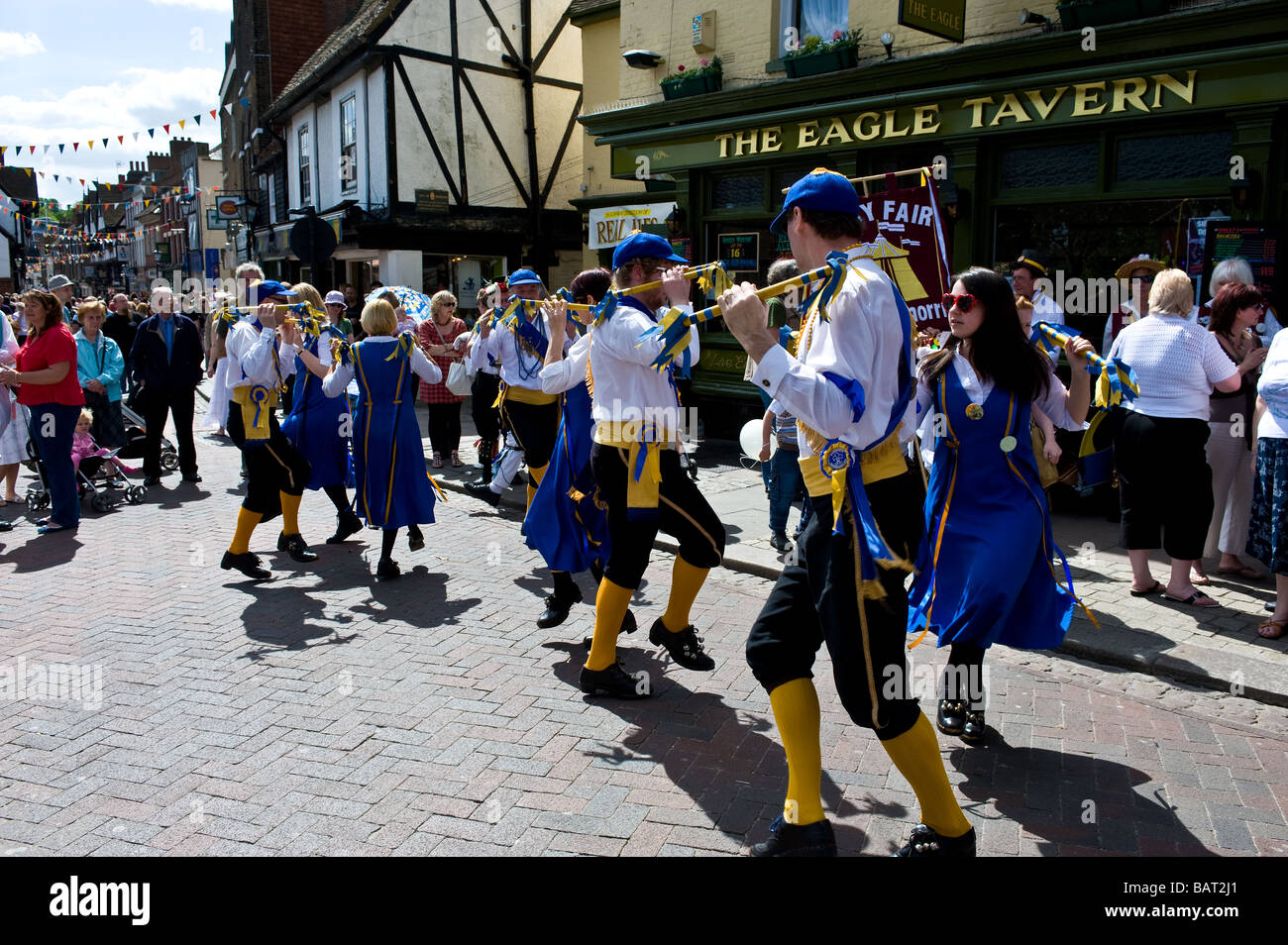 Wakefield Morris dancing at the Sweeps Festival Stock Photo