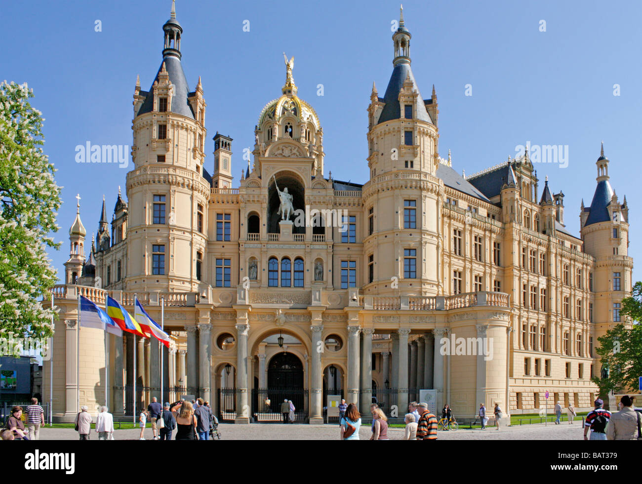 Castle of Schwerin in Mecklenburg Western-Pomerania Stock Photo