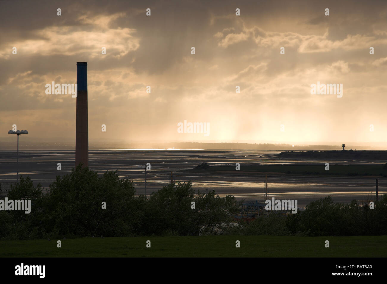 Industry, Chemical Plant, Weston Point, Runcorn, River Mersey Estuary, UK Stock Photo