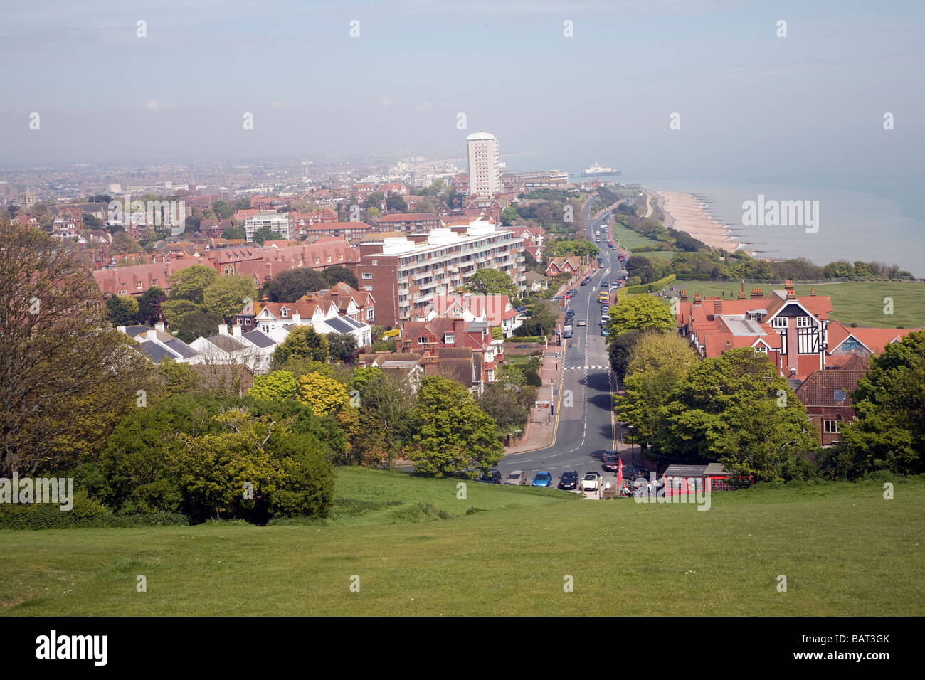 Views of Eastbourne from the South Downs near Beachy Head East Sussex
