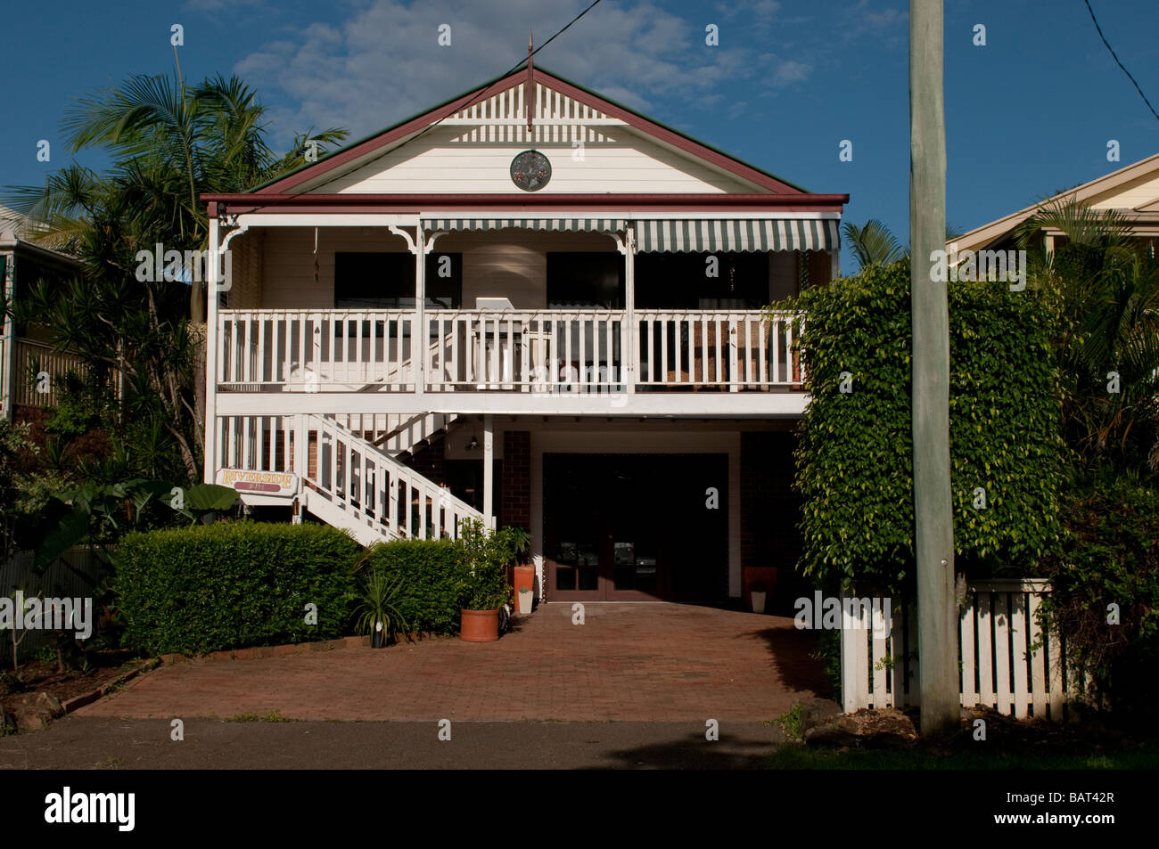 House in the village of Tumbulgum in Tweed Valley NSW Australia Stock