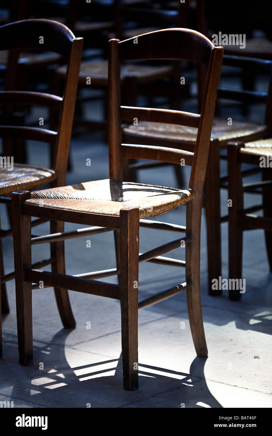 Chairs in a church Stock Photo Alamy