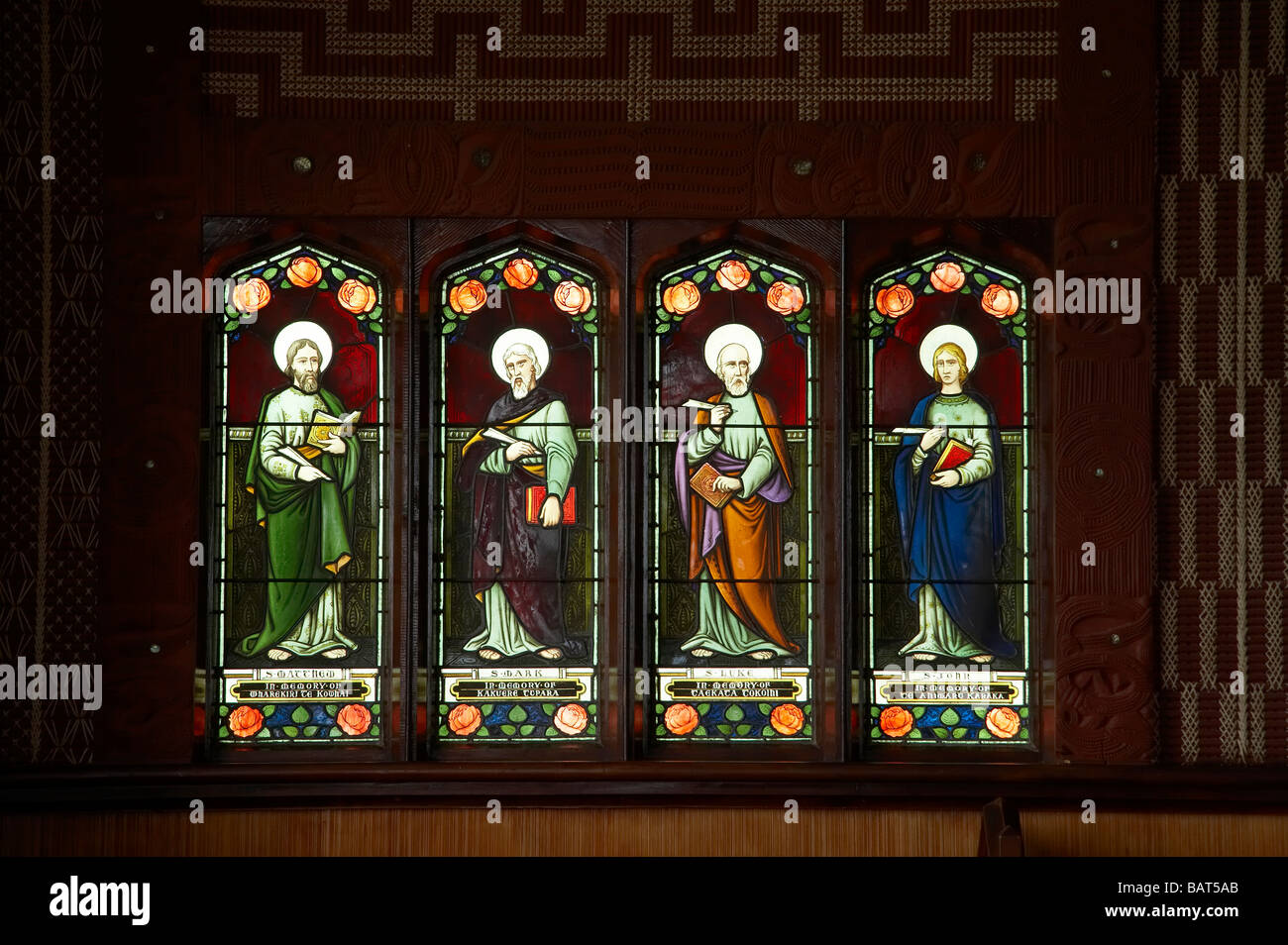 Stained Glass Window St Faiths Church Ohinemutu Rotorua North Island