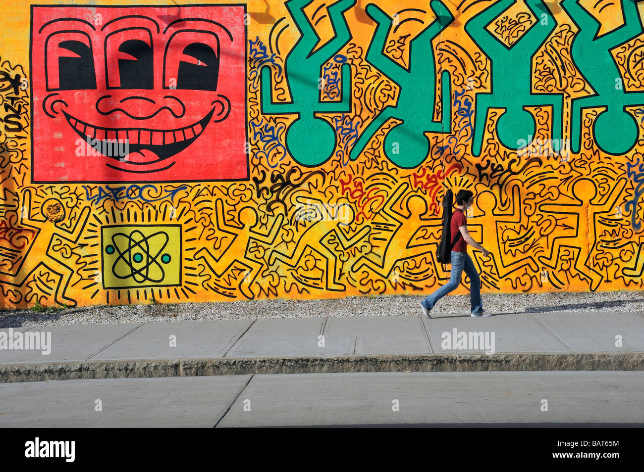 The recreation of Keith Haring's mural at Houston Street and the Bowery