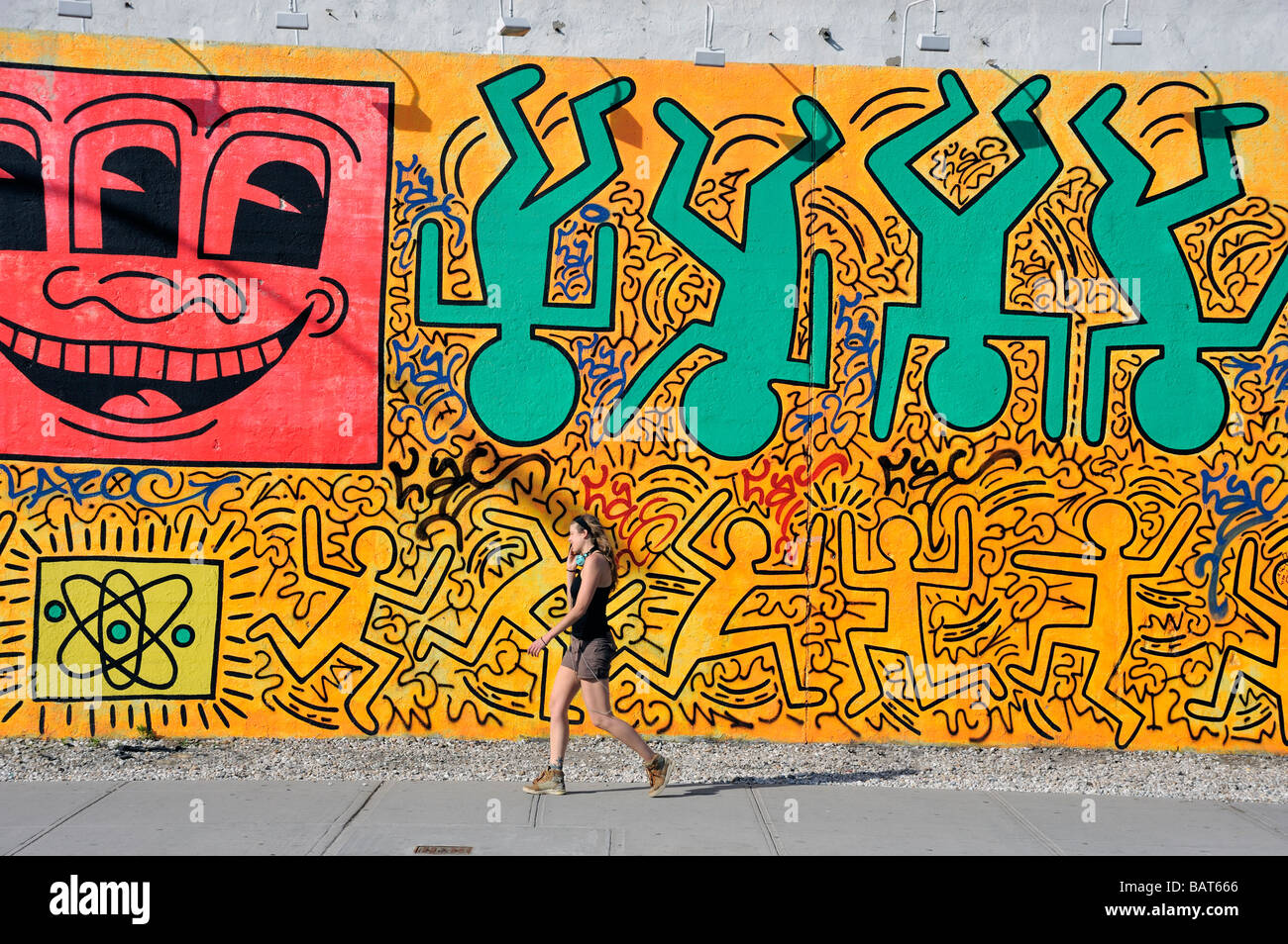 The recreation of Keith Haring's mural at Houston Street and the Bowery